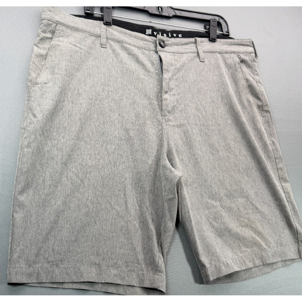Visive Mens 38 Hybrid Shorts Gray Quick Dry Stretch Boardshorts Walk Shorts
